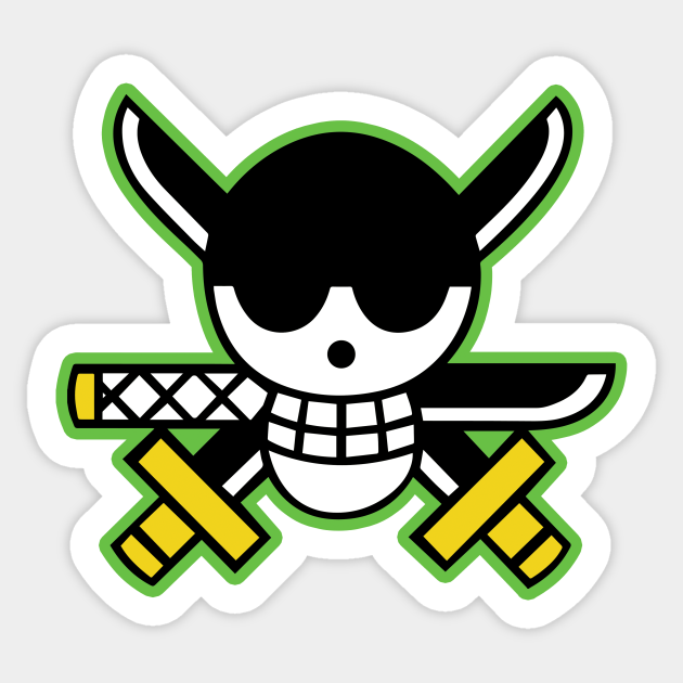 Roronoa Zoro Pirates Logo Roronoa Zoro Sticker TeePublic
